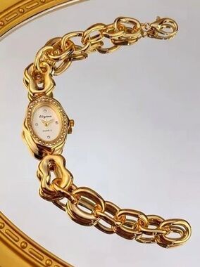 New Gold-Tone Link Bracelet Watch